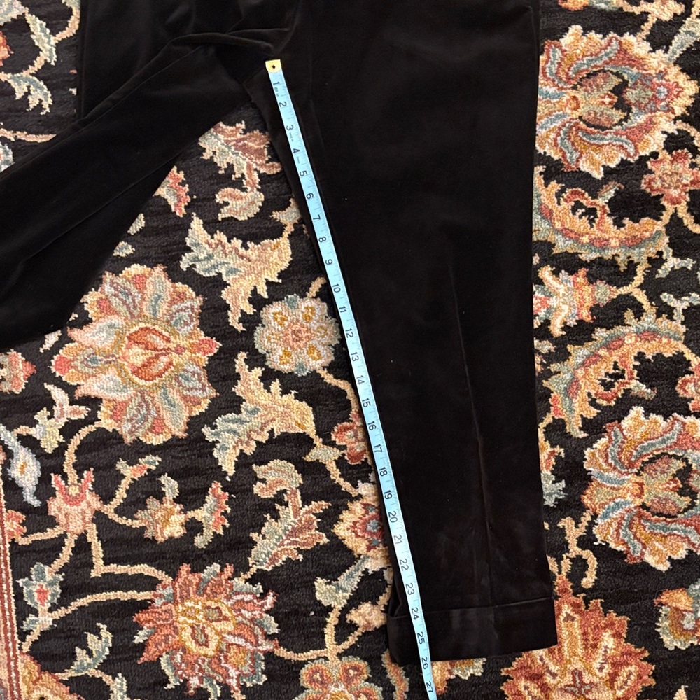 Ann Taylor Elegant Black Velvet Cuffed Ankle Pants - Picture 5 of 9